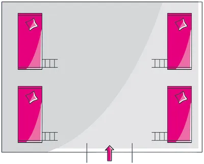 Skizze eines Bungalows